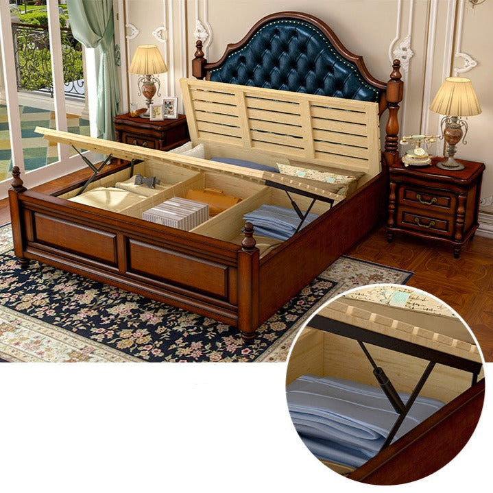 BOSTON HILTON American European Bed Hardwood King Size, Storage Drawers, Air Lift Storage