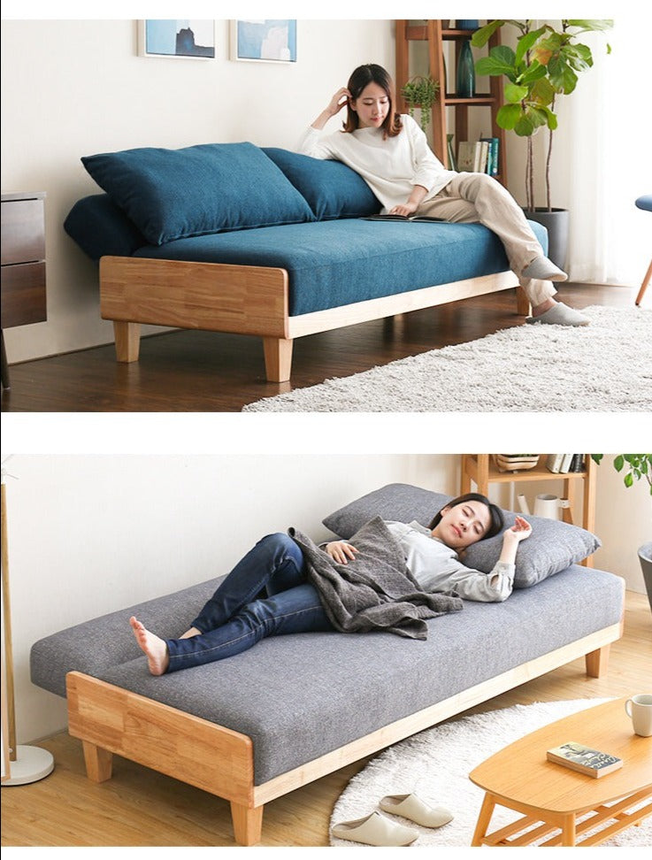 BROOKLYNN RITZ Sofa Bed Japanese Scandinavian Solid Wood ( 5 Colour )