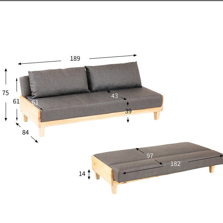 BROOKLYNN RITZ Sofa Bed Japanese Scandinavian Solid Wood ( 5 Colour )