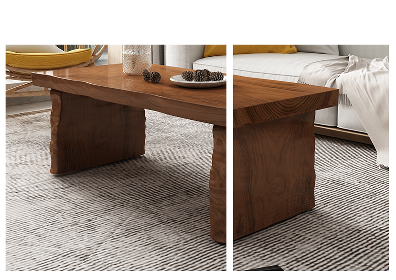 JAXSON Live Edge Coffee Table Solid Wood Nordic