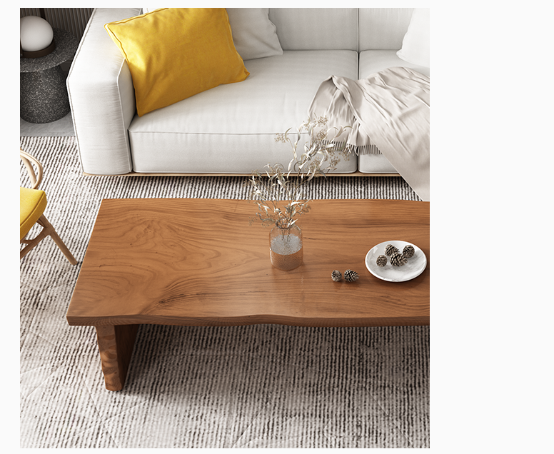 JAXSON Live Edge Coffee Table Solid Wood Nordic
