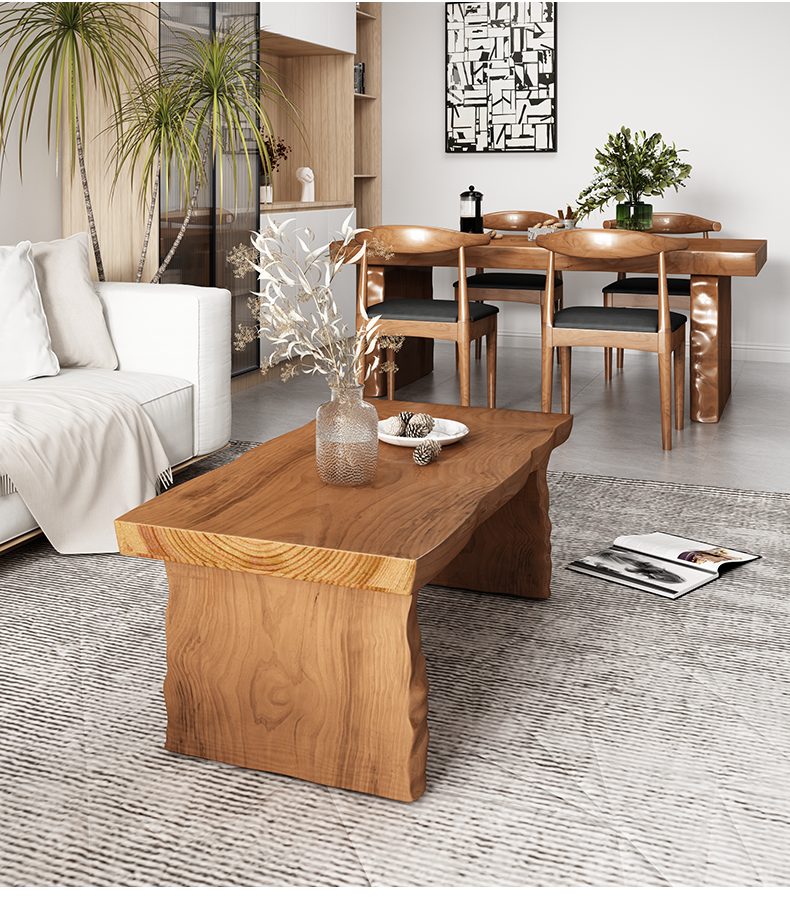 JAXSON Live Edge Coffee Table Solid Wood Nordic