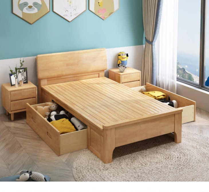 WAREHOUSE SALE MATEO Wooden Storage Bed Frame with 2 Big Drawers ( Choice from 2 Color 2 Size ) ( Discount Price $1299 Special Price from $999 )