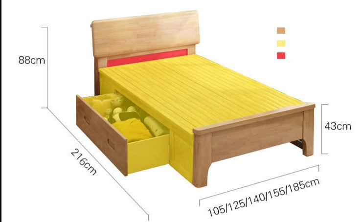 WAREHOUSE SALE MATEO Wooden Storage Bed Frame with 2 Big Drawers ( Choice from 2 Color 2 Size ) ( Discount Price $1299 Special Price from $999 )