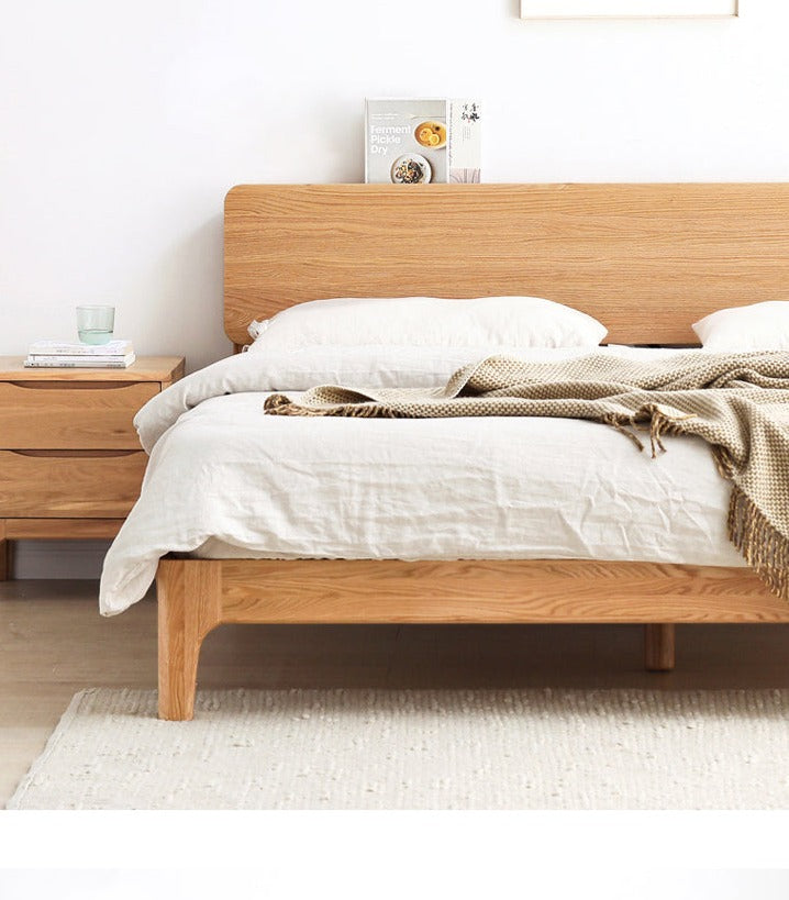 WAREHOUSE SALE Madeline BRYSON Japanese Nordic Bed Solid Wood Super Single Walnut Color One in stock while stock last