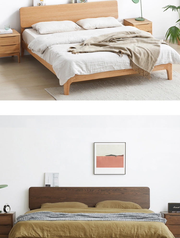 WAREHOUSE SALE Madeline BRYSON Japanese Nordic Bed Solid Wood Super Single Walnut Color One in stock while stock last