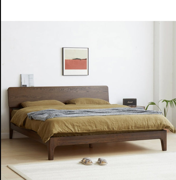 WAREHOUSE SALE Madeline BRYSON Japanese Nordic Bed Solid Wood Super Single Walnut Color One in stock while stock last