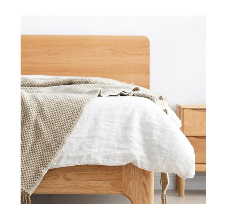 WAREHOUSE SALE Madeline BRYSON Japanese Nordic Bed Solid Wood Super Single Walnut Color One in stock while stock last