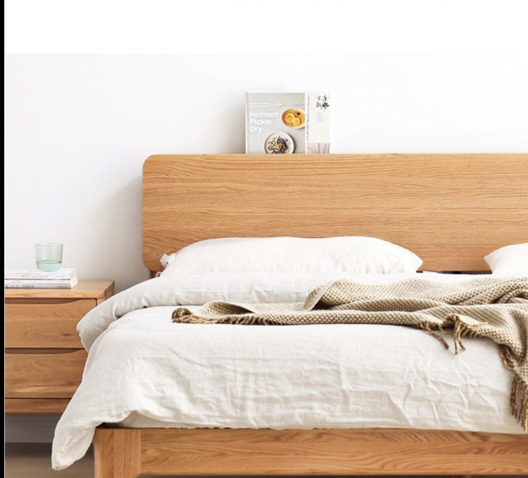 WAREHOUSE SALE Madeline BRYSON Japanese Nordic Bed Solid Wood Super Single Walnut Color One in stock while stock last