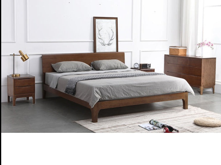 WAREHOUSE SALE Madeline BRYSON Japanese Nordic Bed Solid Wood Super Single Walnut Color One in stock while stock last
