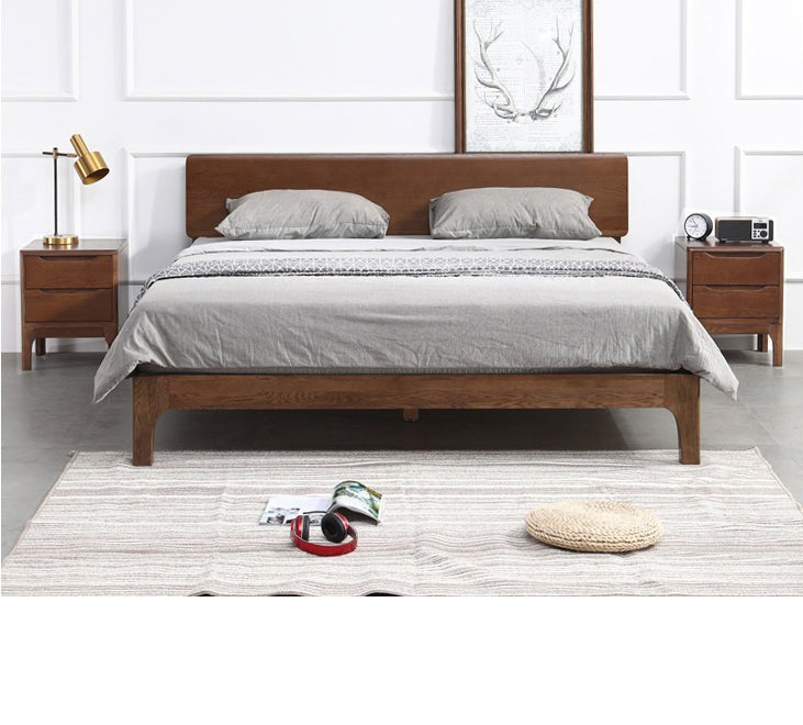 WAREHOUSE SALE Madeline BRYSON Japanese Nordic Bed Solid Wood Super Single Walnut Color One in stock while stock last