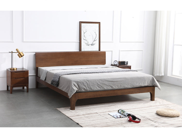 WAREHOUSE SALE Madeline BRYSON Japanese Nordic Bed Solid Wood Super Single Walnut Color One in stock while stock last