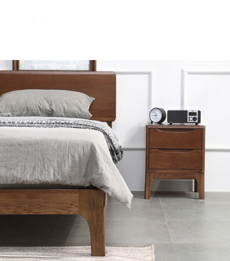 WAREHOUSE SALE Madeline BRYSON Japanese Nordic Bed Solid Wood Super Single Walnut Color One in stock while stock last
