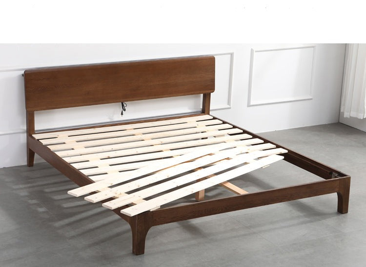 WAREHOUSE SALE Madeline BRYSON Japanese Nordic Bed Solid Wood Super Single Walnut Color One in stock while stock last