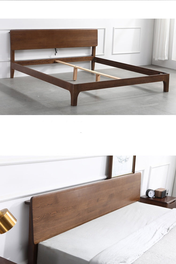 WAREHOUSE SALE Madeline BRYSON Japanese Nordic Bed Solid Wood Super Single Walnut Color One in stock while stock last