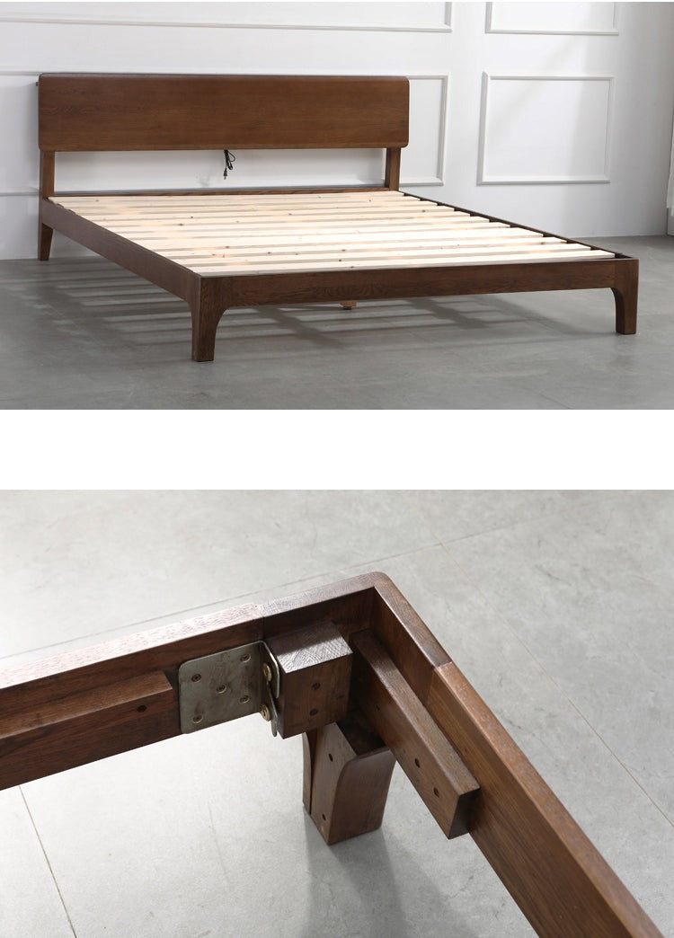 WAREHOUSE SALE Madeline BRYSON Japanese Nordic Bed Solid Wood Super Single Walnut Color One in stock while stock last