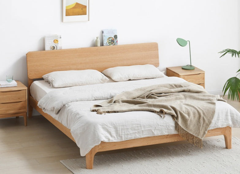 WAREHOUSE SALE Madeline BRYSON Japanese Nordic Bed Solid Wood Super Single Walnut Color One in stock while stock last