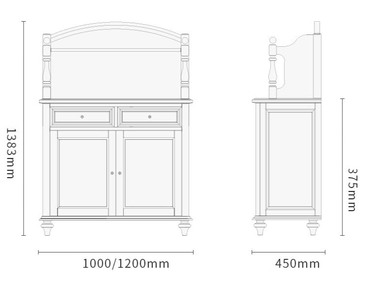 AKE SHERATON Scandinavian American Solid Wood Sideboard Buffet