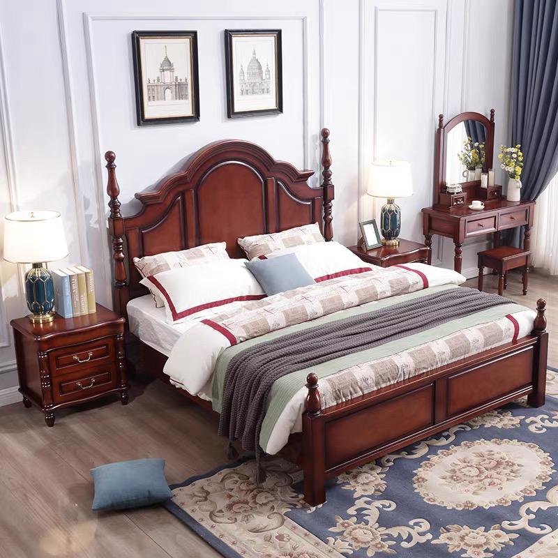 Mateo Boston Hilton Bed with carvings( Mahogany Colour ) Success