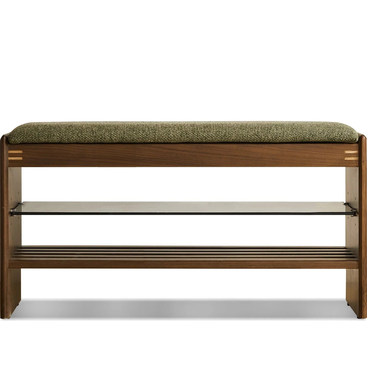 Japandi Walnut Wood Shoe Changing Bench DAWN