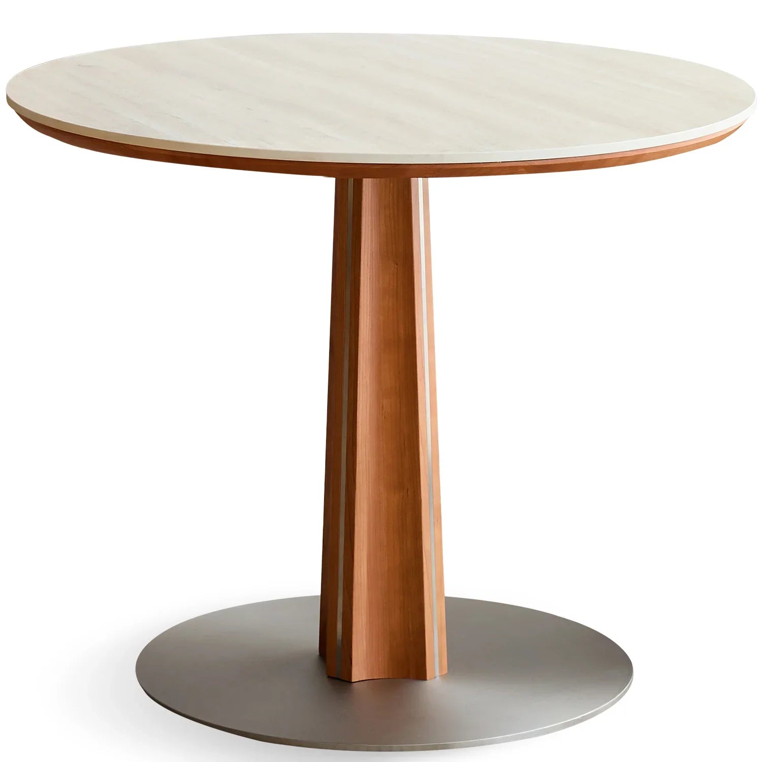 Bauhaus Cherry Wood Sintered Stone Round Dining Table PINECONE