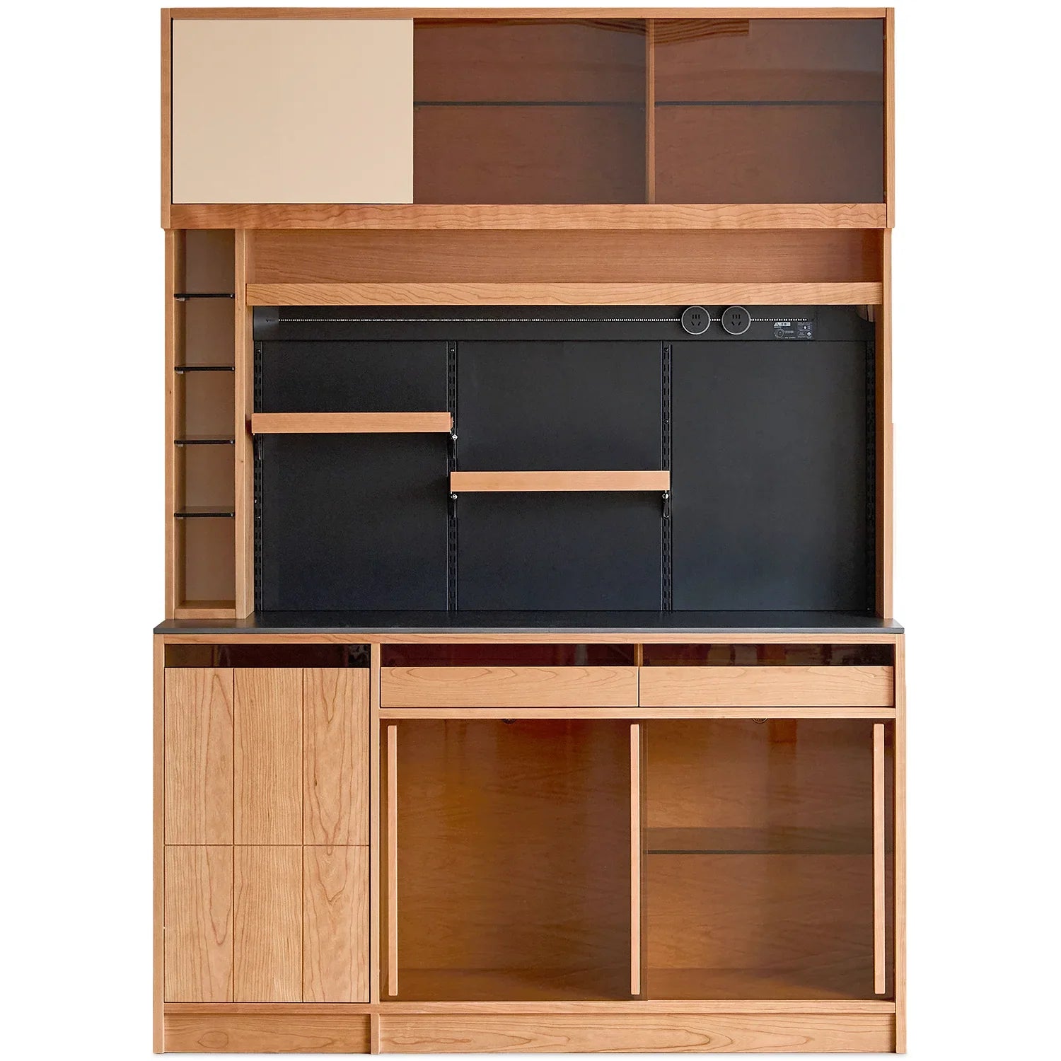 Scandinavian Cherry Wood Sintered Stone Side Cabinet TIMELESS