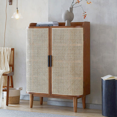 Goffney Rattan Shoe Cabinet