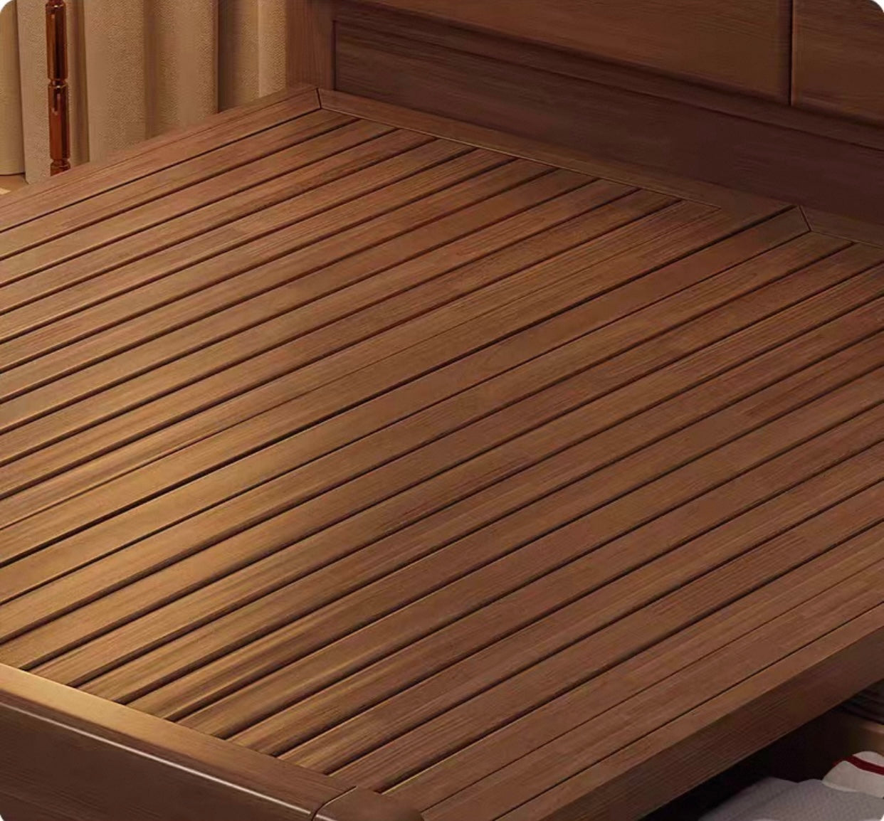 ASAPH HILTON CELINE American Solid Wood Walnut Multi Shelf Bed Frame Nordic Style Hydraulic Drawer Box Option