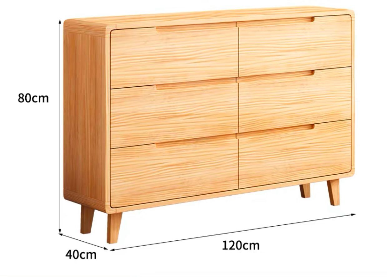 GAVINA Solid Wood Chest of Drawers Commode Nordic Scandinavian