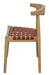 Elliot Teak Leather Dining Chair CH 051 LH (WN) (AL) (Almond / Walnut color)