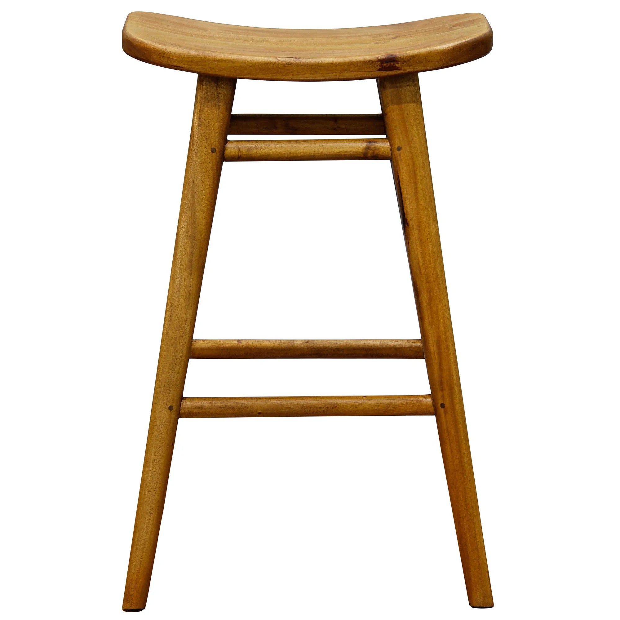 MP Amst Solid Teak Timber 68cm Oval Bar Stool, TEK168 BR 068 OV