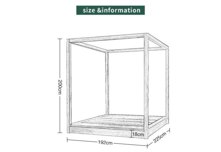 Cecilia Solid Wood Canopy Bedframe