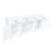 Queen Anna Solid Teak Wood Timber 4 Door 4 Drawer 200cm French Buffet Sideboard Table - TEK168 SB 404 QA WH_1 ( White  Colour )