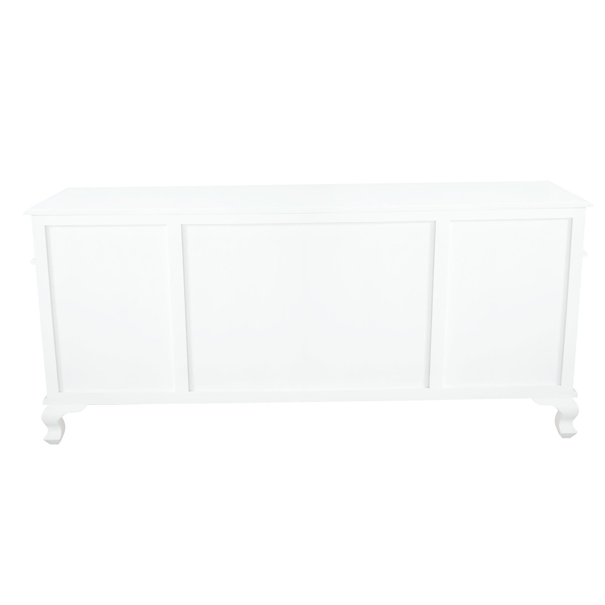 Queen Anna Solid Teak Wood Timber 4 Door 4 Drawer 200cm French Buffet Sideboard Table - TEK168 SB 404 QA WH_1 ( White  Colour )