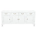 Queen Anna Solid Teak Wood Timber 4 Door 4 Drawer 200cm French Buffet Sideboard Table - TEK168 SB 404 QA WH_1 ( White  Colour )