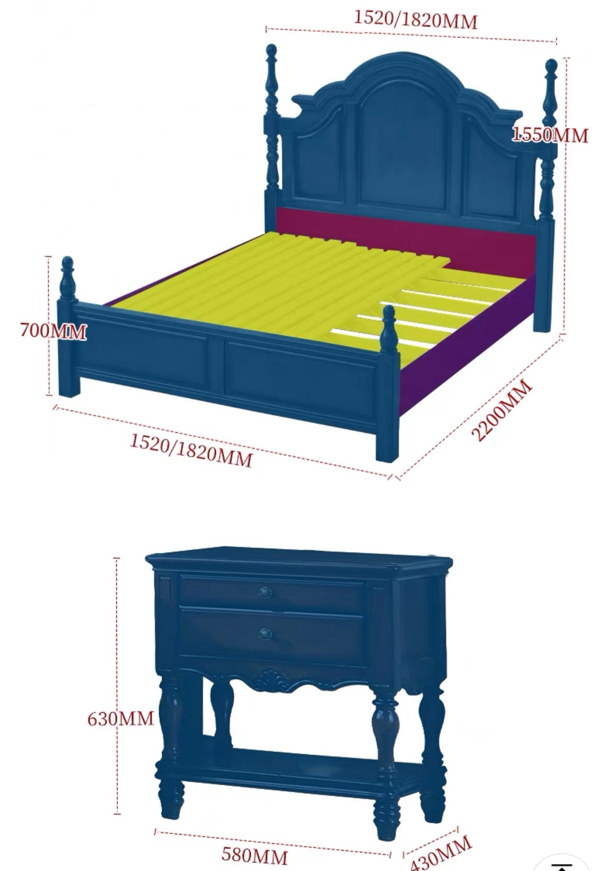 BOSTON HILTON Storage Bed American European Living Drawer / Air Lift