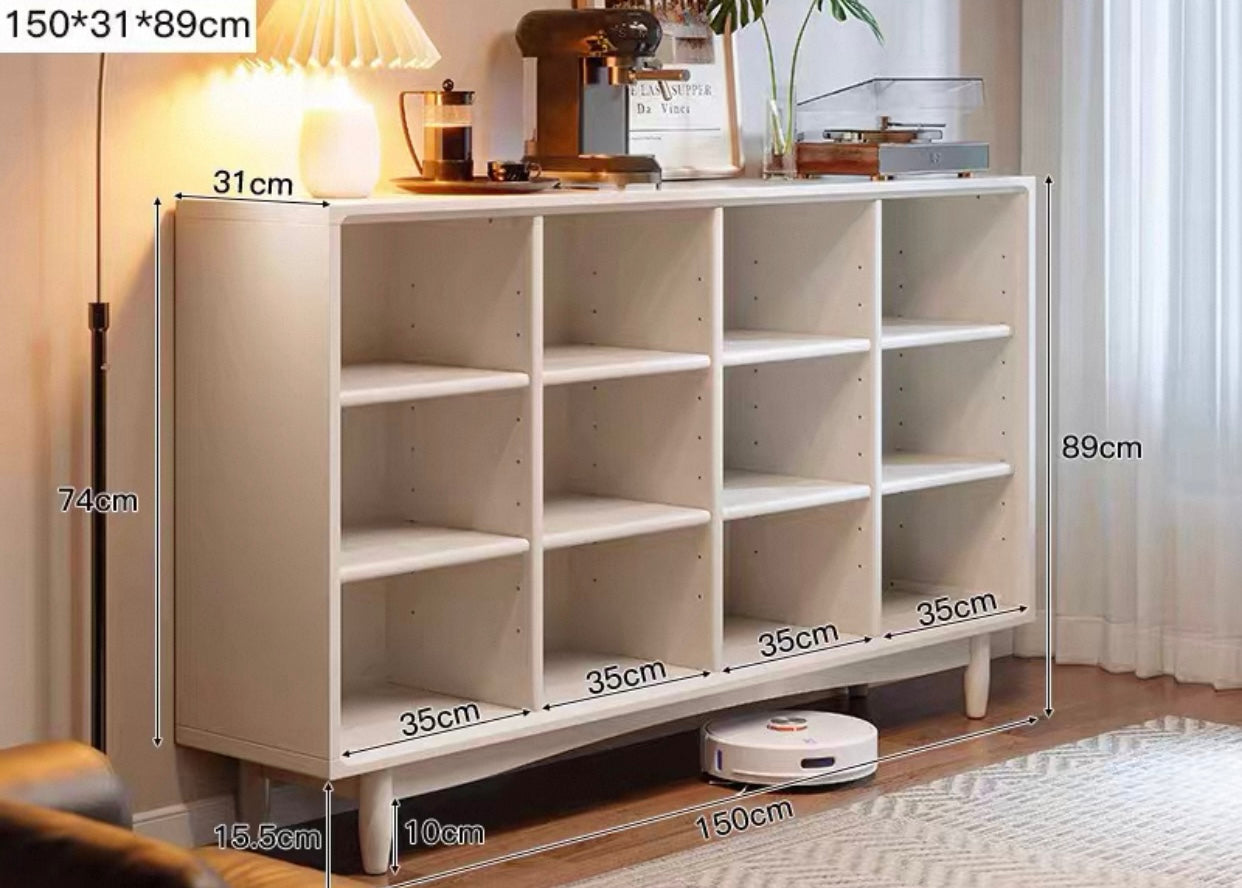 BRONCO SHERATON Scandinavian Design Low Height American Solid Wood Assorted Bookcase