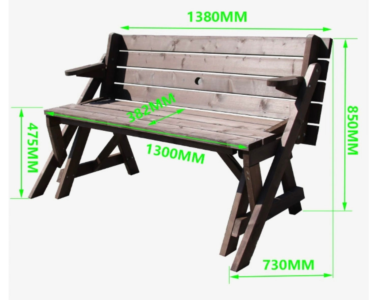 LIANA Outdoor Tables and Bench Set Waterproof Sun Protection Corrosion Resistant