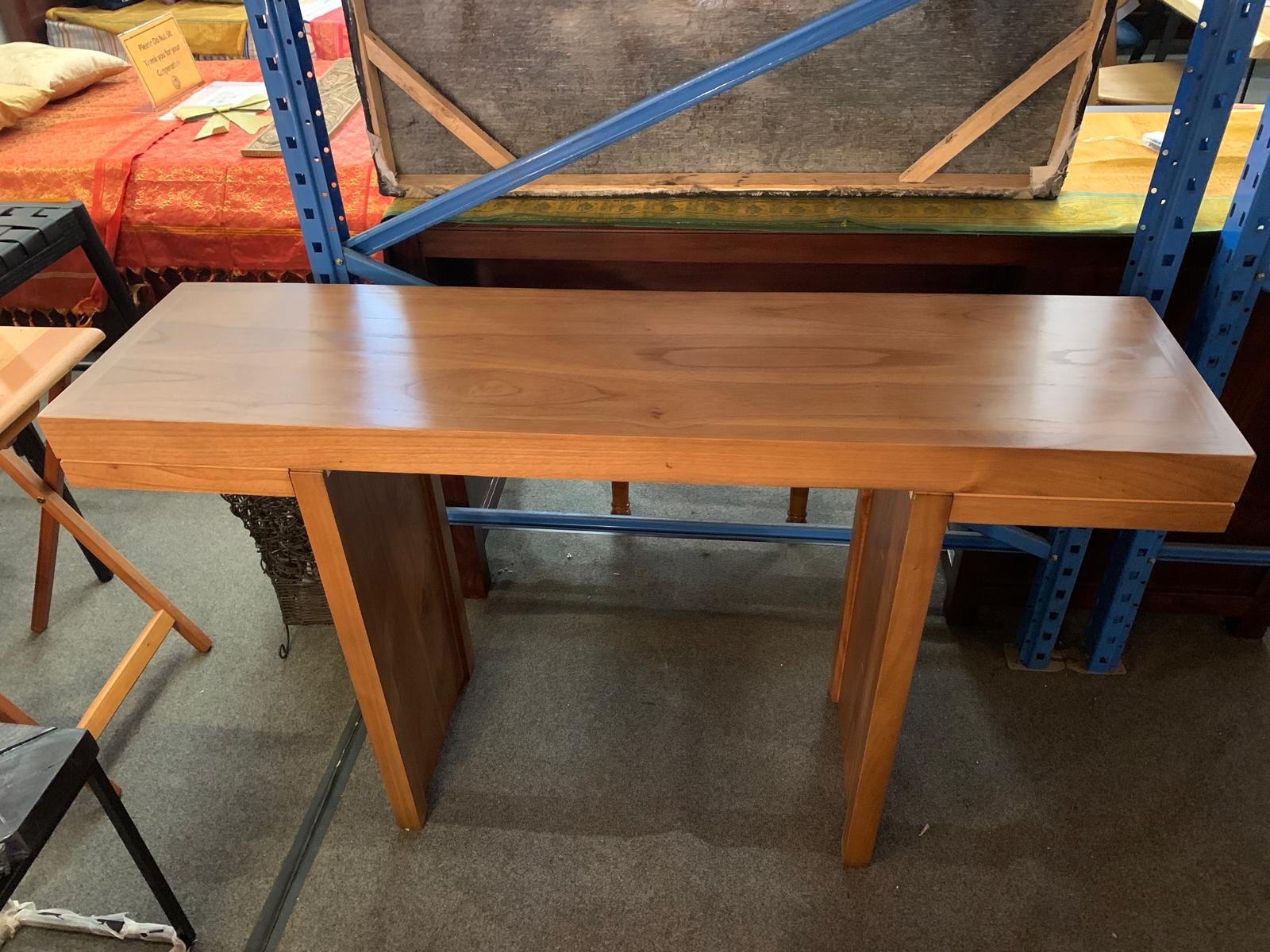 Brentwood Console Table 130 cm (TOP 6cm) Full Solid Teak TEK168 ST 000 BW (Almond)