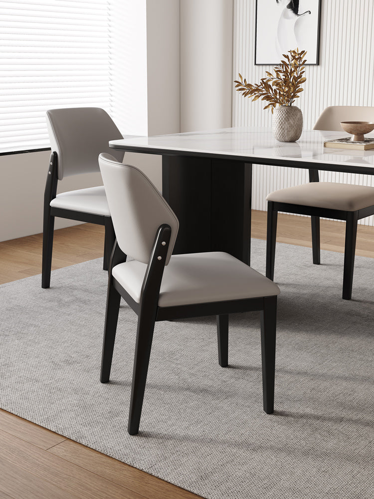 DAYA SHERATON American Solid Wood Leatherette Upholstered Nordic Style Dining Chair