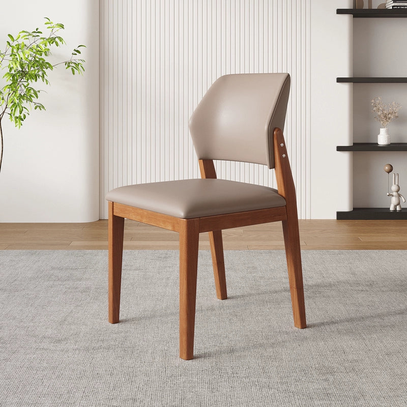 DAYA SHERATON American Solid Wood Leatherette Upholstered Nordic Style Dining Chair