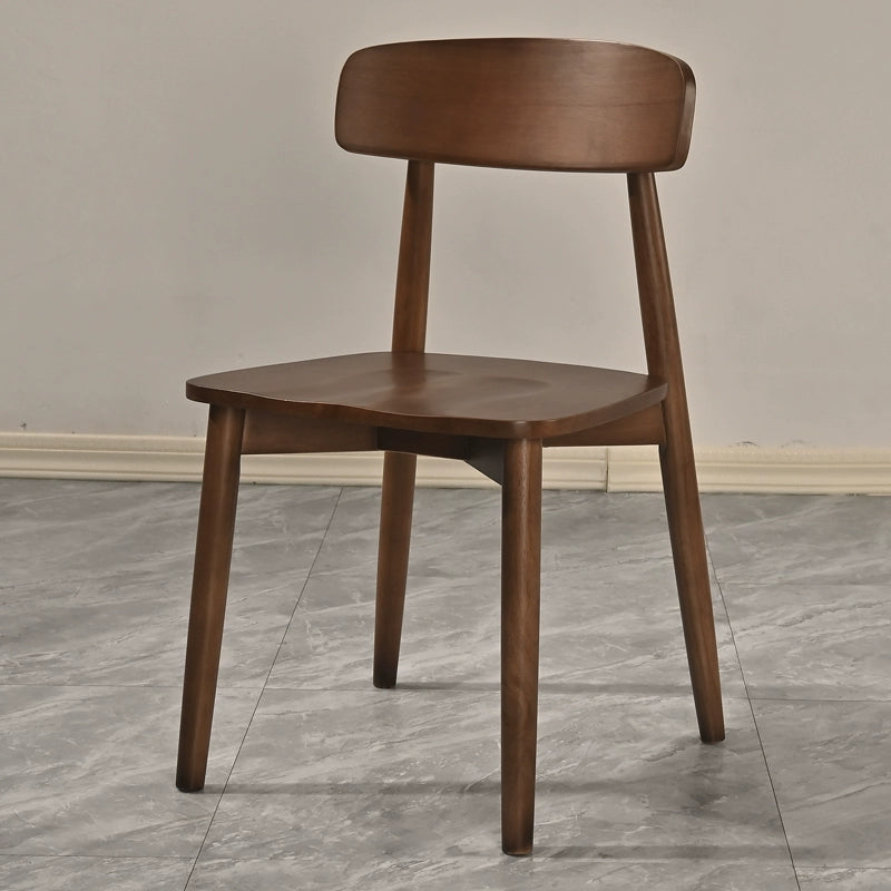 Solid wood dining chair Nordic dining chair dining chair stool simple backrest chair walnut color home chair all solid wood chair