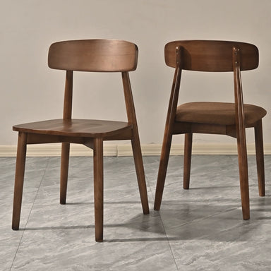 Solid wood dining chair Nordic dining chair dining chair stool simple backrest chair walnut color home chair all solid wood chair