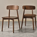 Solid wood dining chair Nordic dining chair dining chair stool simple backrest chair walnut color home chair all solid wood chair