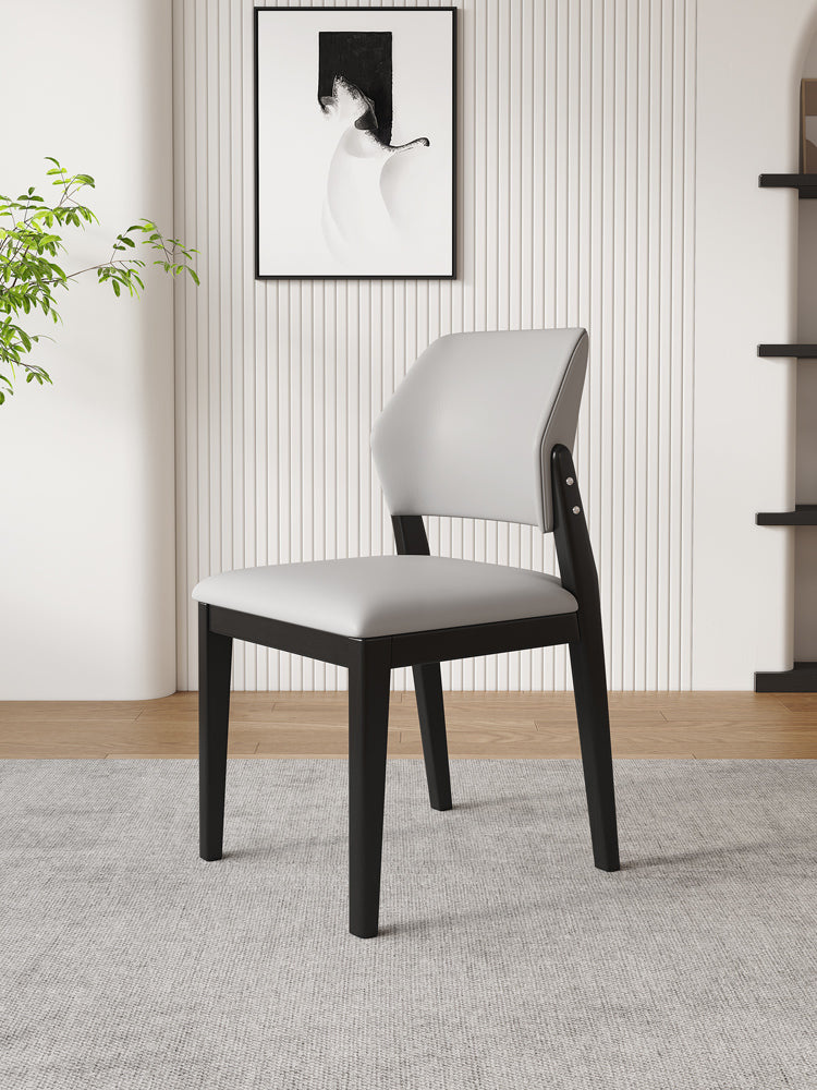 DAYA SHERATON American Solid Wood Leatherette Upholstered Nordic Style Dining Chair