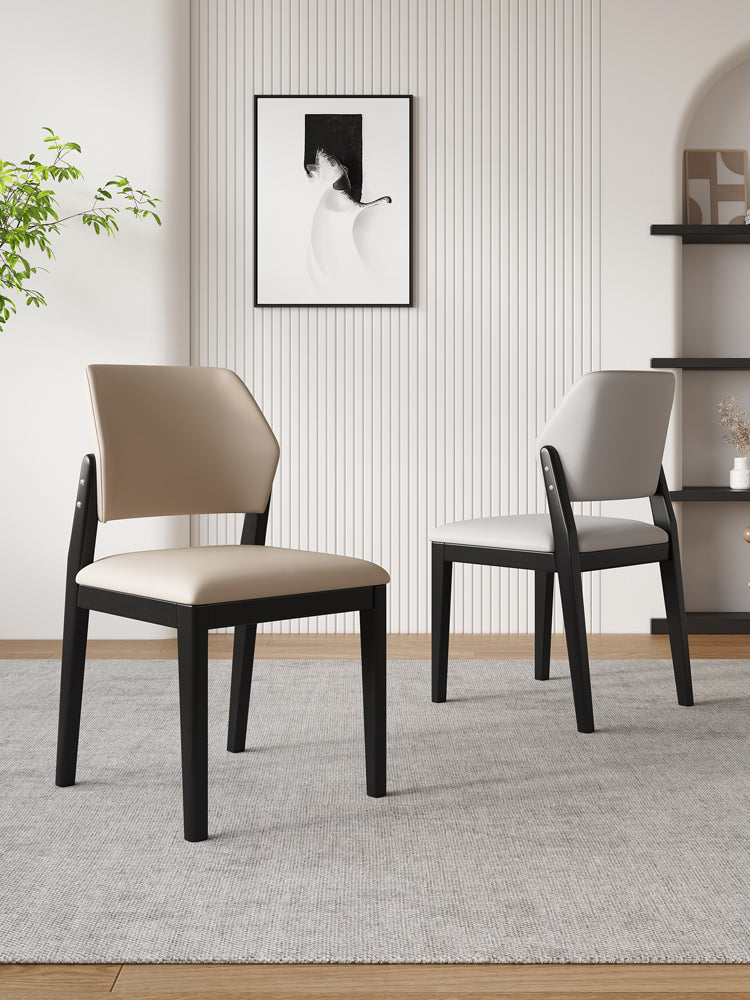 DAYA SHERATON American Solid Wood Leatherette Upholstered Nordic Style Dining Chair