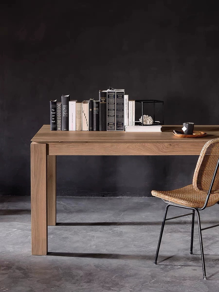 Wabi-sabi style solid wood dining table conference table to the living room long table ash wood desk desk designer workbench