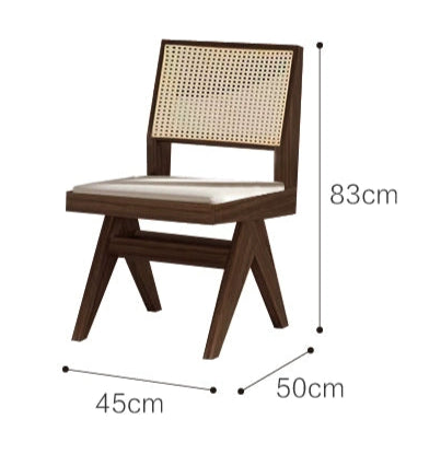 CHARITY HAMPTON Scandinavian American Solid Wood Walnut Wabi Sabi Rattan Dining Table Set Nordic Style