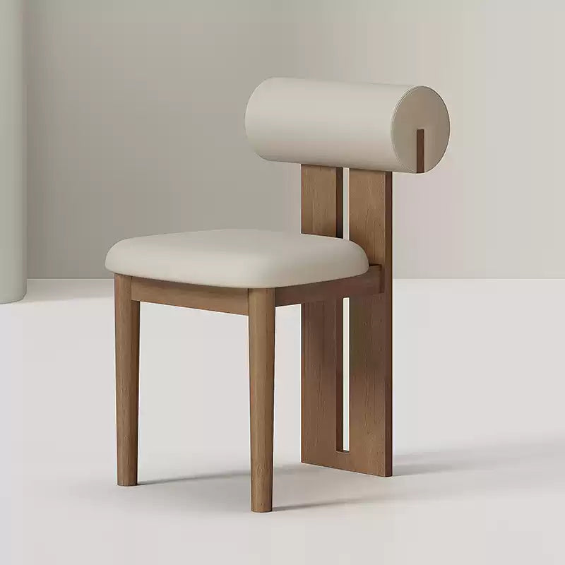 Solid wood dining chair home log high-end dining black island chair makeup stool light luxury solid wood dining table chair