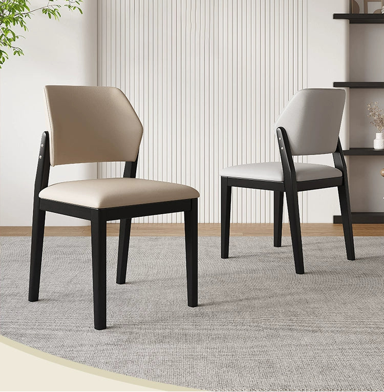 DAYA SHERATON American Solid Wood Leatherette Upholstered Nordic Style Dining Chair